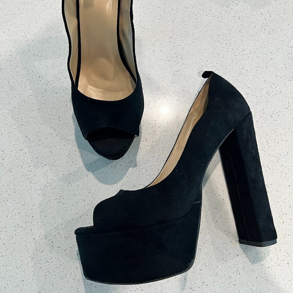 Ydn Open-Toe Platform Heels Size 13 - image 1